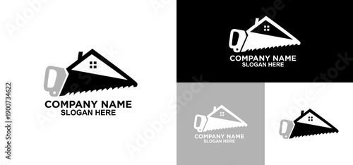 House Saw Construction Logo