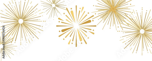 **Elegant Golden Firework Sparkler Illustrations Perfect for Celebrating New Year Weddings and Festive Special Occasions**