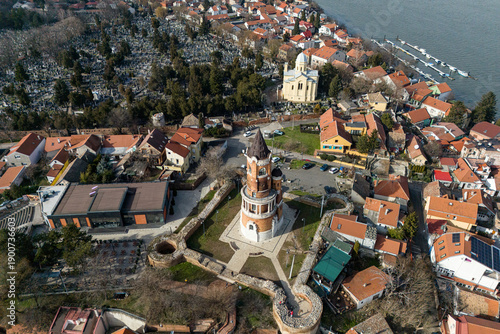 Gardos tower and Zemun cementary in Belgrade