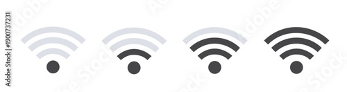 Wi-Fi sign. gray internet icons isolated on white background. Bad, good signal.
