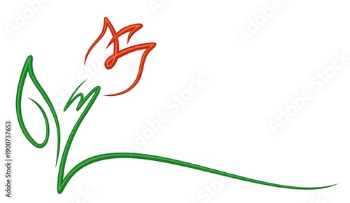 The symbol of stylized red tulip.