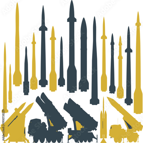 Assorted vintage and modern yellow and black construction and mining tools Vector