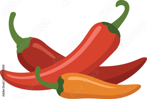 Spicy chili peppers, hot food, red and orange pepper, cooking ingredient, healthy spice