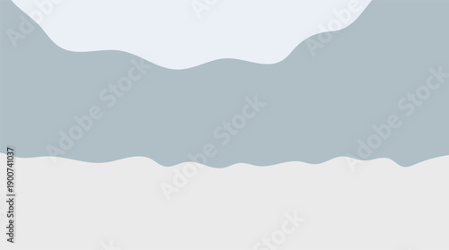 Blue torn paper background with white copy space revealing a vector nature landscape illustration of ocean waves and mountains under a cloudy summer sky