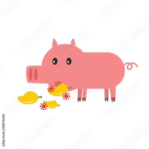 bat and pig zoonosis. nipah virus transmission concept