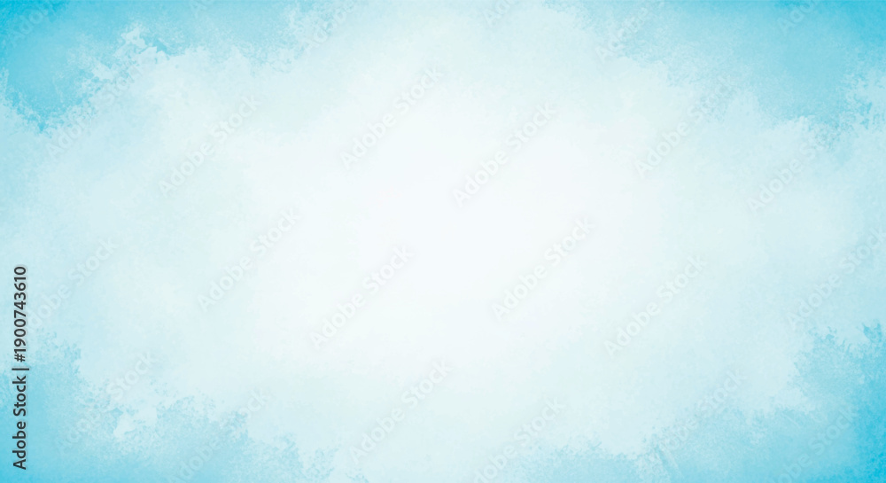 Obraz premium Soft blue watercolor textured background with light center and dreamy pastel edges