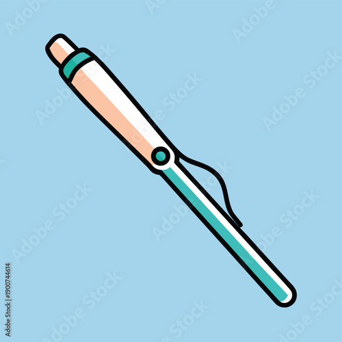 Curling iron vector illustration, beauty salon tool