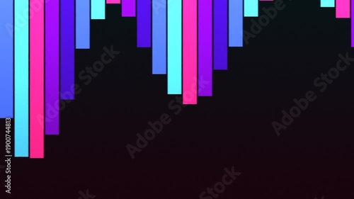Vertical multicolored bars with varying lengths and shades on a dark background