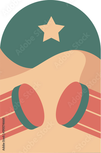 A serene illustration of a gift box with a star on top, symbolizing Ramadhan celebration, viewed from above with elegant design elements.