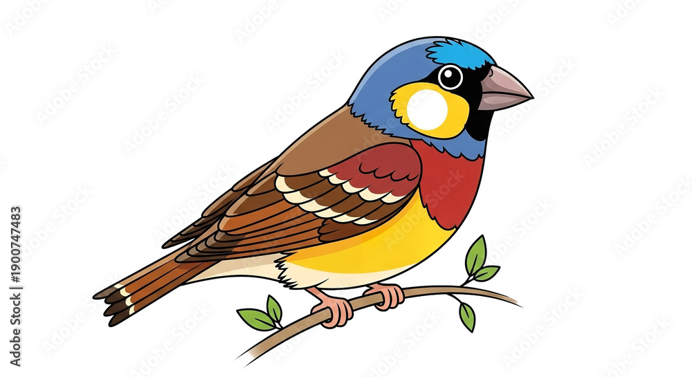 Obraz premium A colorful bird perched on a branch on transparent background