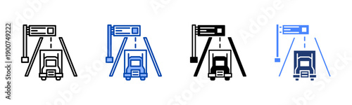 Highway icon set multiple style collection