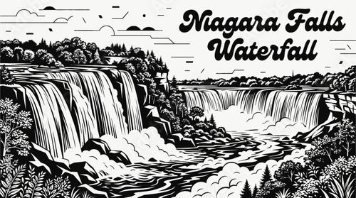 Niagara Falls Waterfall Landscape Scenic Nature Travel Tourism Landmark Destination Geography Outdoor Adventure Natural Wonder North America Canada USA River Cascade Mist Attraction