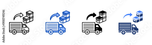 Distribution icon set multiple style collection