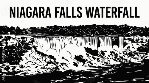 Niagara Falls Waterfall Landscape Scenic Nature Travel Tourism Landmark Destination Geography Outdoor Adventure Natural Wonder North America Canada USA River Cascade Mist Attraction