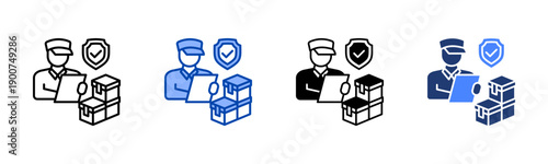 Customs icon set multiple style collection