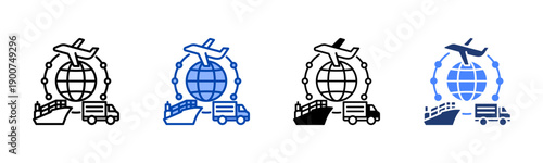 Infrastructure icon set multiple style collection