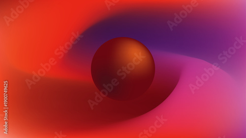 fluid background vector color with 3d ball. abstract vector art in playful color combination.  For mock up, wallpaper, poster, template, banner, and background,