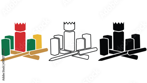A colorful illustration of Jenga blocks in different colors and styles