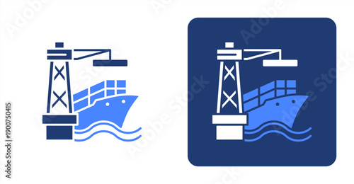 Port icon, with contrast background.