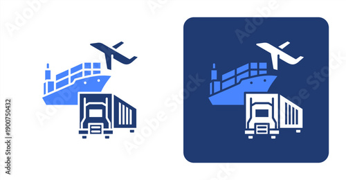 Transportation icon, with contrast background.