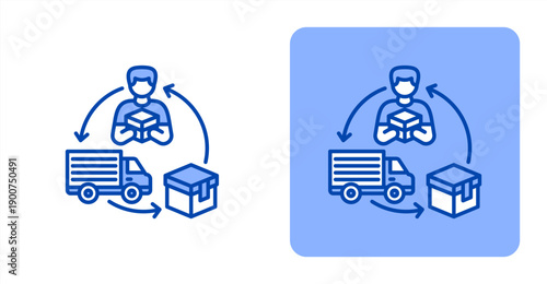 Supply Chain icon, with contrast background.
