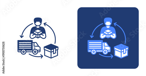 Supply Chain icon, with contrast background.