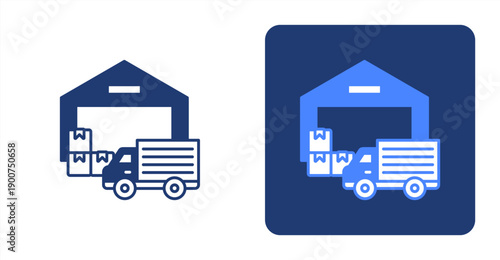 Warehouse icon, with contrast background.