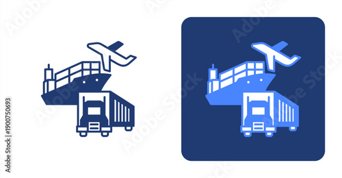 Transportation icon, with contrast background.