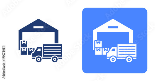 Warehouse icon, with contrast background.