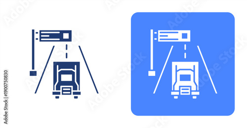 Highway icon, with contrast background.