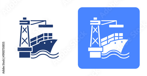 Port icon, with contrast background.