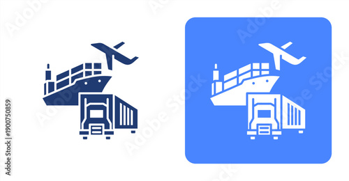 Transportation icon, with contrast background.