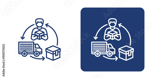 Supply Chain icon, with contrast background.
