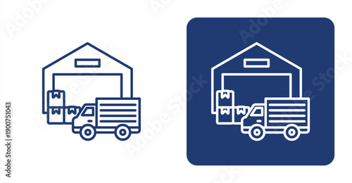 Warehouse icon, with contrast background.