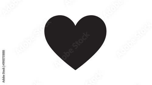 Simple black heart shape on white background.