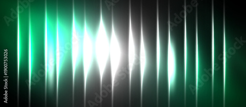 Abstract light streaks form vertical patterns. Gradient transitions create luminous visual effect. Dark background emphasizes bright illumination.