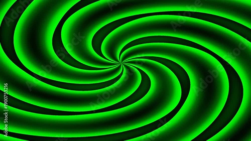 Bright green swirling spiral with glowing, luminous effect in a dynamic pattern