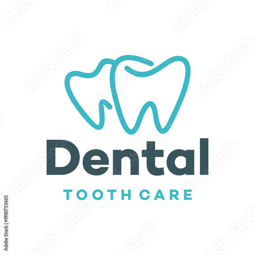 dental clinic tooth minimalist logo design vector stock template illustration.