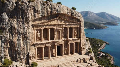 Wallpaper Mural Ancient Rock-Cut Tomb in Turkey - A Majestic Architectural Marvel. Torontodigital.ca