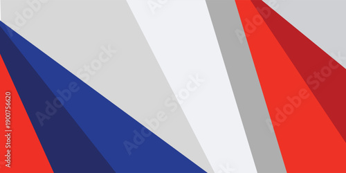 Abstract background blue, red, white and silver color modern design eps10