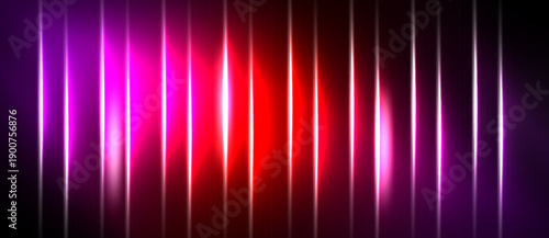 Vertical glowing lines create vibrant pink, red gradient. Dark background emphasizes luminosity, modern aesthetic.