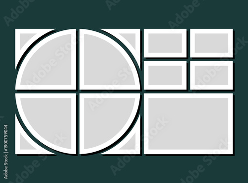 Template collage of nine frames, images, photo