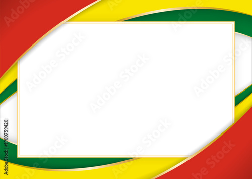 horizontal frame and border with Bolivian flag