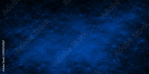 An abstract blue space background with stars features a dark night sky filled with motion and light from a cosmic storm of clouds and smoke over a deep sea texture