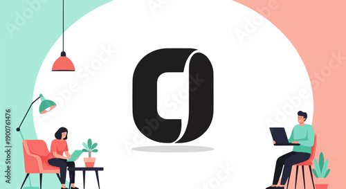 Two people working remotely in a modern, brightly lit home office