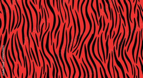 Bold and Vibrant Red and Black Tiger Stripe Pattern Design