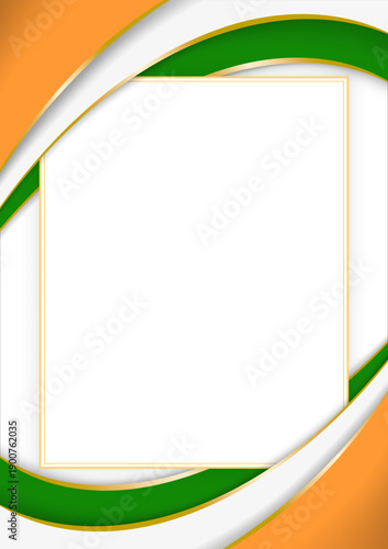 vertical frame and border with Indian flag