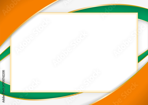 horizontal frame and border with Ivorian flag