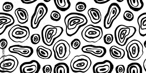 Abstract ink doodle seamless pattern. Creative art background. Simple childish scribble wallpaper print. Isolated hand drawn vector illustration