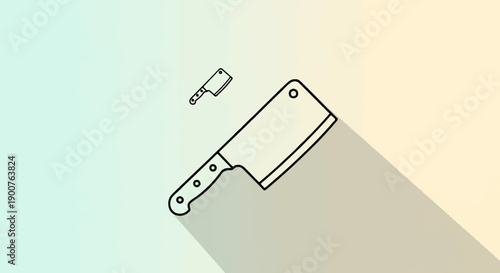 Two cleaver knives, one large and one small, cast long shadows